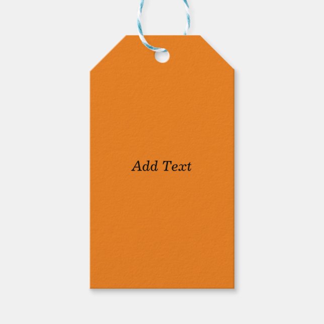 Orange Create your own Add Text Custom Geschenkanhänger (Vorderseite)