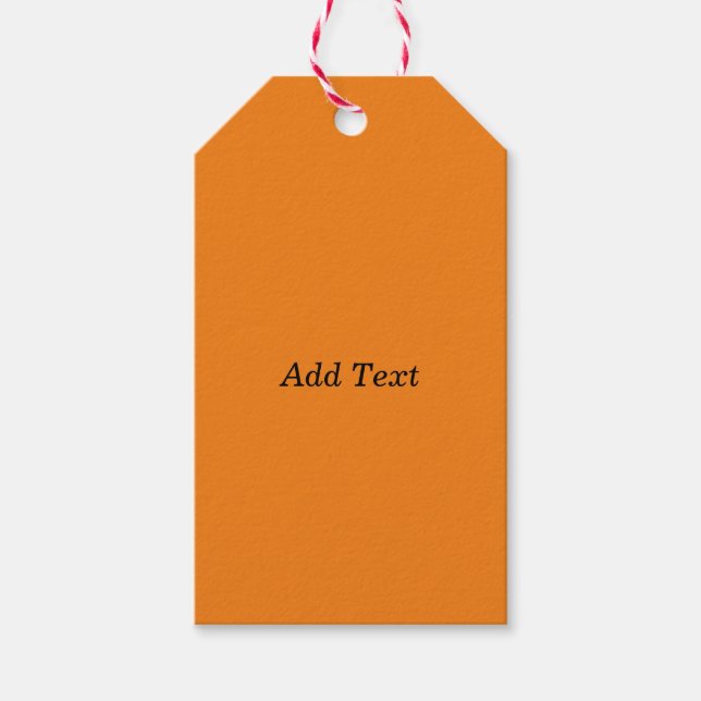 Orange Create your own Add Text Custom Geschenkanhänger (Vorderseite)