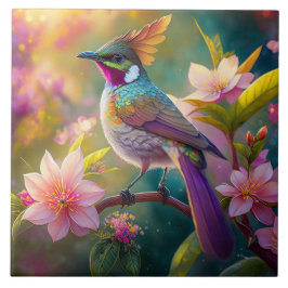 Orange Created Rainbow Jay Fantasy Bird Fliese