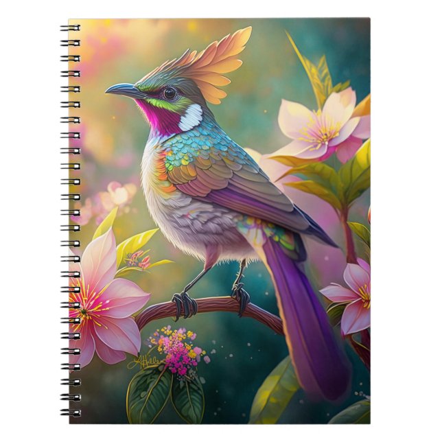 Orange Created Rainbow Jay Fantasy Bird Notizblock (Vorderseite)