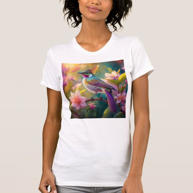 Orange Created Rainbow Jay Fantasy Bird T-Shirt (Vorderseite)