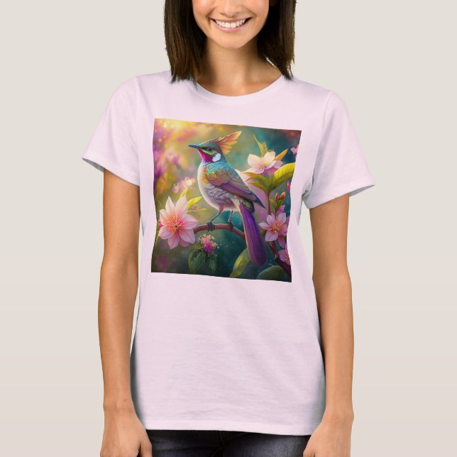 Orange Created Rainbow Jay Fantasy Bird T-Shirt (Vorderseite)