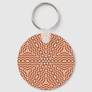 Orange, Creme, braune Blumenkunst Nahtlos Schlüsselanhänger