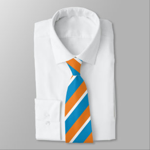 Orange Creme und taubenblaues Diagonal-Gestreiftes Krawatte