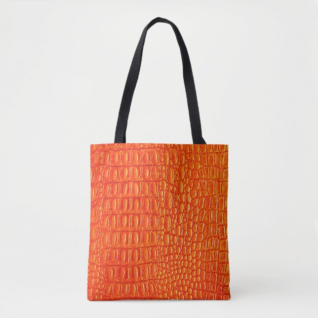 Orange Crocodile Lederprint Tasche (Vorderseite)