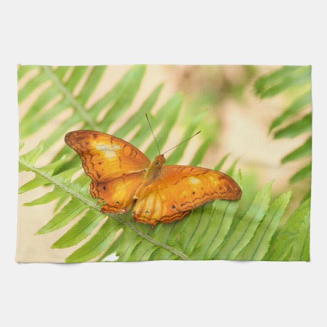 Orange Cruiser Schmetterling Geschirrtuch (Horizontal)