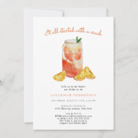 Orange Crush Bridal Dusche Einladung