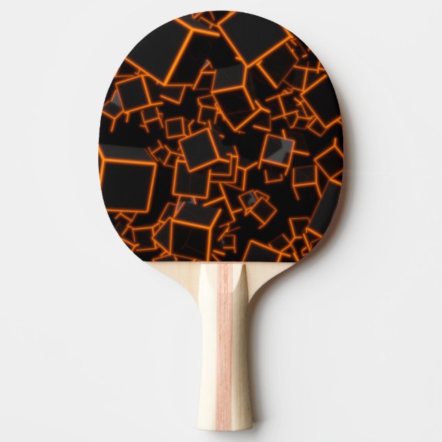 Orange Cubes Abstrakt Tischtennis Schläger (Vorderseite)