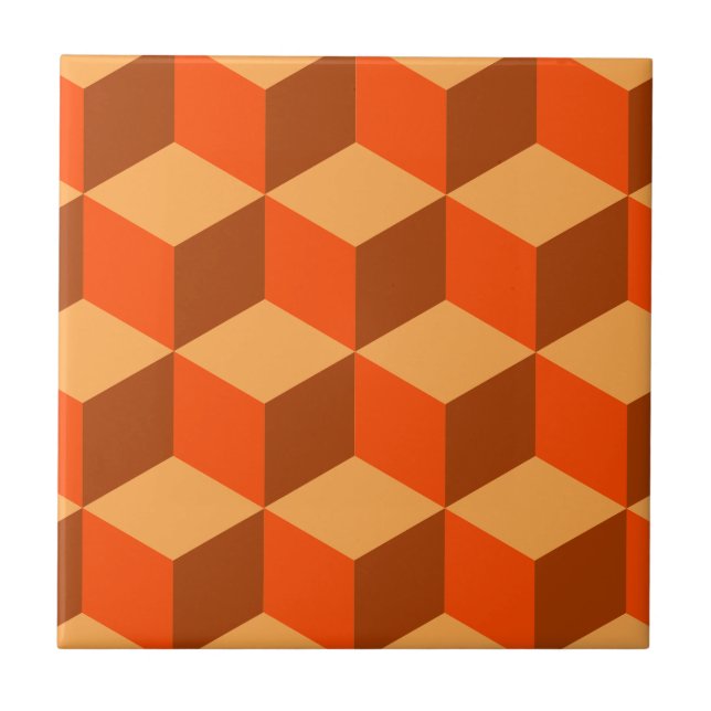 Orange Cubes Fliese (Vorderseite)