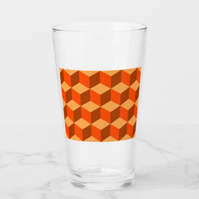Orange Cubes Glas (Vorderseite)