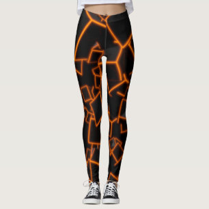 Orange Cubs Abstrakter Hintergrund Leggings