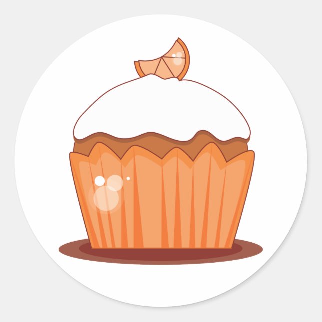 Orange Cupcake Koordination von Umschlag Aufkleber (Vorderseite)
