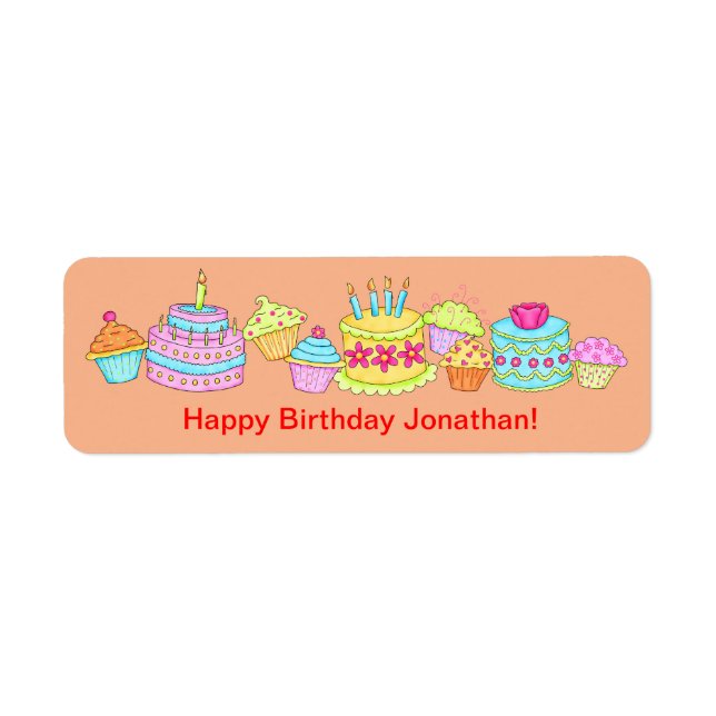 Orange Cupcakes / Cake Happy Birthday Personalisie (Vorne)
