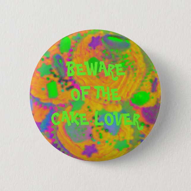 Orange Cupcakes 'cake lover' Knopf Abzeichen Button (Vorderseite)