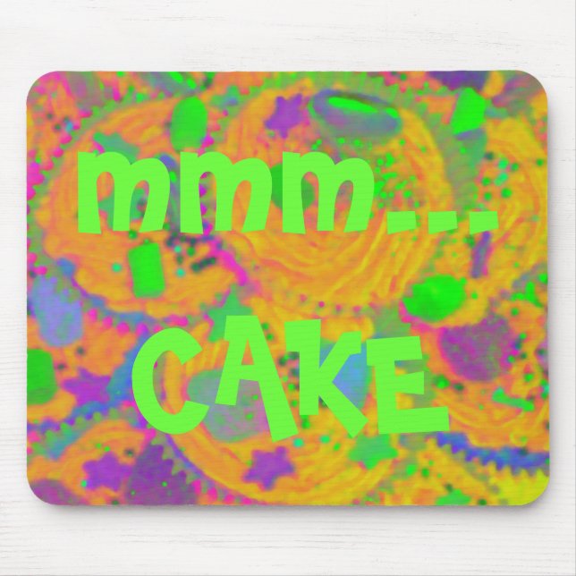 Orange Cupcakes 'mmm.. cake' mousepad (Vorne)