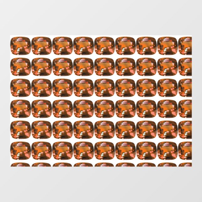 Orange Cushion-cut Pattern Fensteraufkleber (Blatt)