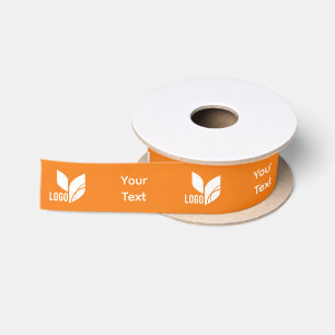 Orange Custom Business Logo und Text Satinband