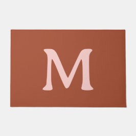 Orange Custom Monogram Burnt Fußmatte