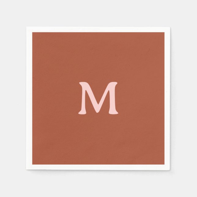 Orange Custom Monogram Burnt Serviette (Vorderseite)