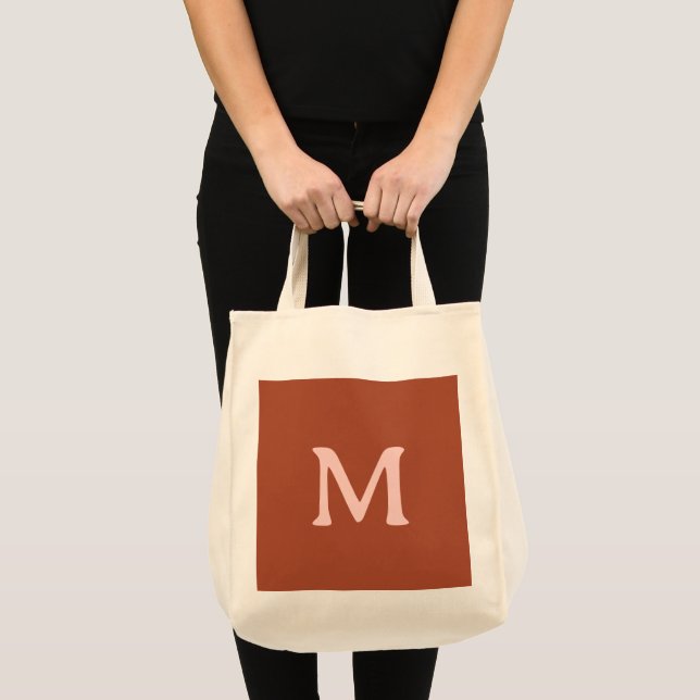 Orange Custom Monogram Burnt Tragetasche (Vorderseite (Produkt))