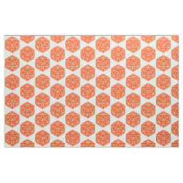 Orange D20 Dice Fabric Stoff