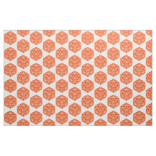 Orange D20 Dice Fabric Stoff