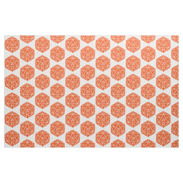 Orange D20 Dice Fabric Stoff (Yard (91,4 cm))