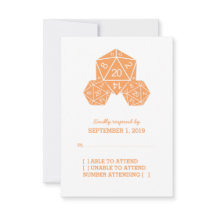 Orange D20 Dice Response Card
