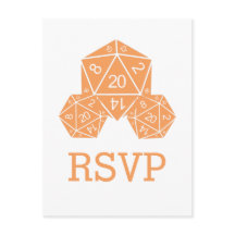 Orange D20 Dice Response Postkarte