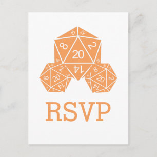 Orange D20 Dice Response Postkarte