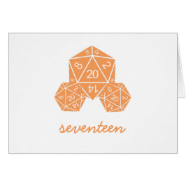 Orange D20 Dice Tischnummer Card