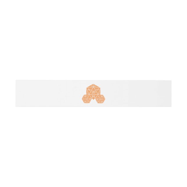 Orange D20 Dice Wedding Bly Bands Einladungsbanderole (Flach)