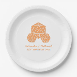 Orange D20 Dice Wedding Paper Teller