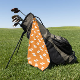 Orange Dackel Lover Golfgeschenk Golfhandtuch