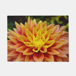 Orange dahlia Blume Fußmatte