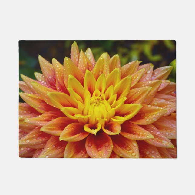 Orange dahlia Blume Fußmatte (Vorderseite)