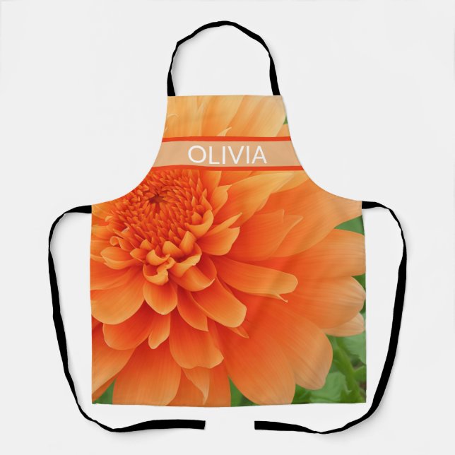 Orange dahlia Blume nah-up Schürze (Vorderseite)