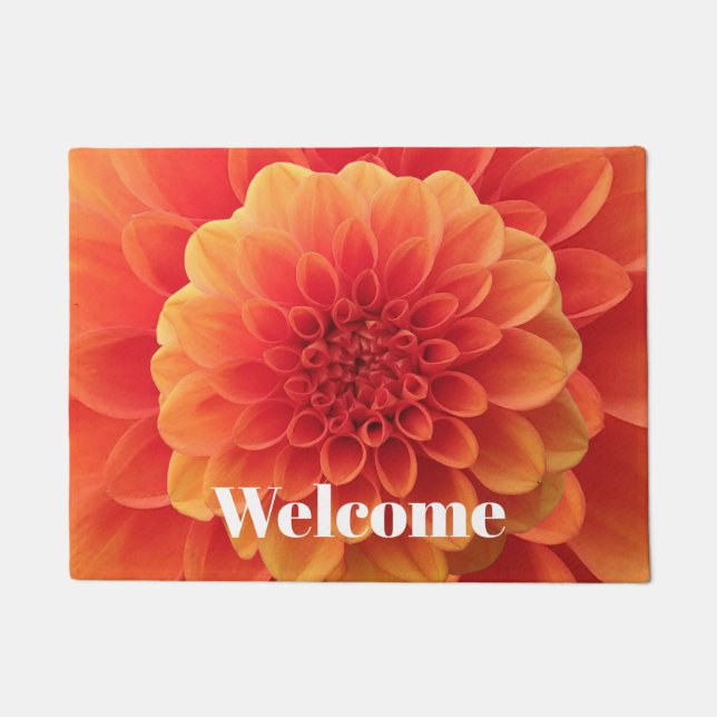 Orange Dahlia Fußmatte (Vorderseite)