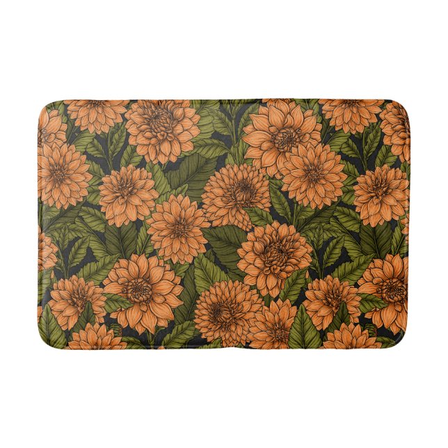 Orange Dahlia Garden Badematte (Vorderseite)