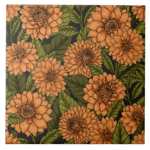 Orange Dahlia Garden Fliese