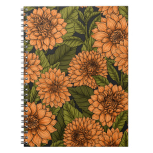 Orange Dahlia Garden Notizblock
