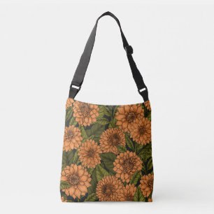 Orange Dahlia Garden Tragetaschen Mit Langen Trägern