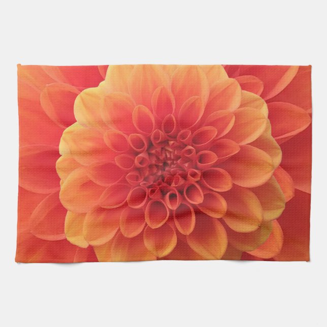 Orange Dahlia Geschirrtuch (Horizontal)