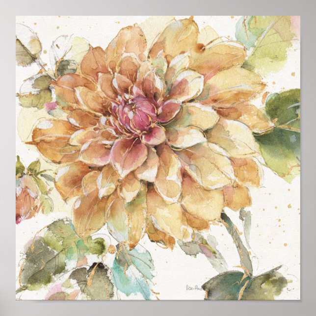 Orange Dahlia Poster (Vorne)