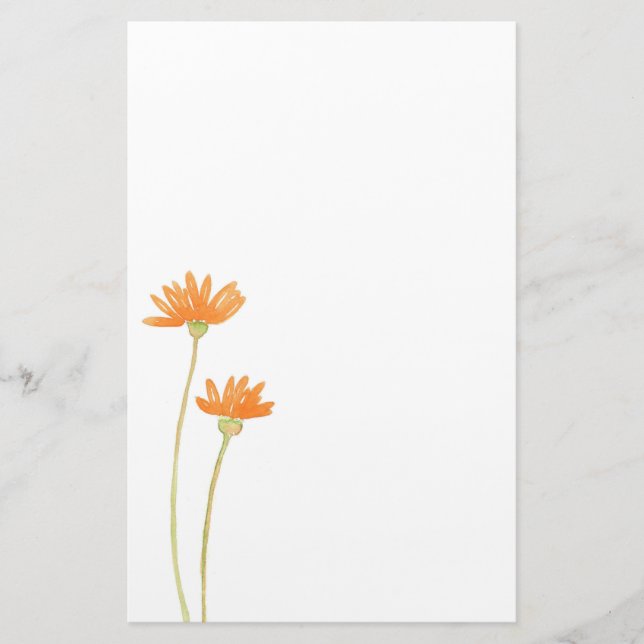 Orange Daisies Briefpapier (Vorderseite)