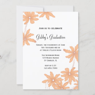 Orange Daisies Graduation Party Invitation