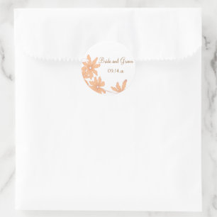Orange Daisies Wedding Umschlag Aufklebers Runder Aufkleber