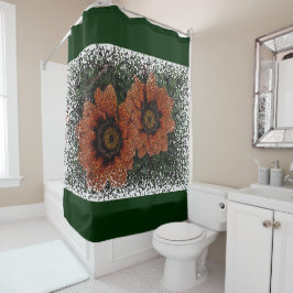 Orange Daisy Balls Duschvorhang