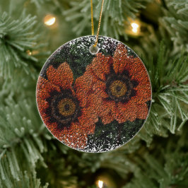 Orange Daisy Balls Keramik Dekoration