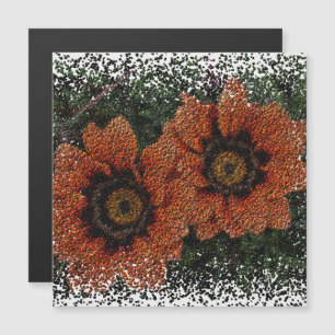 Orange Daisy Balls Magnetkarte